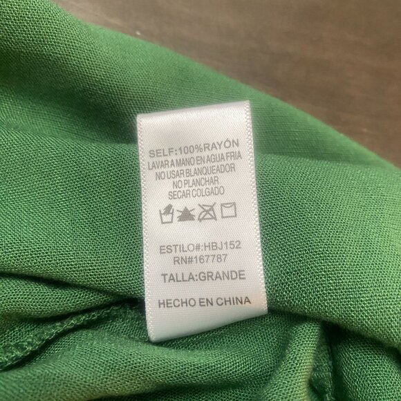 Hunter & Brown Womens Jumpsuit L Romper Wide Leg Green Baggy Pockets Hippie Boho - Picture 11 of 11